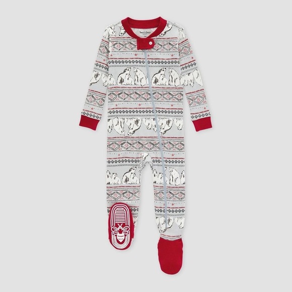 Burt’s Bees Polar Bear Footie 6-9M - Picture 1 of 4